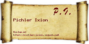 Pichler Ixion névjegykártya